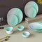 TT Green Matte Ceramic Dinner Set 12 Piece for Family of 4